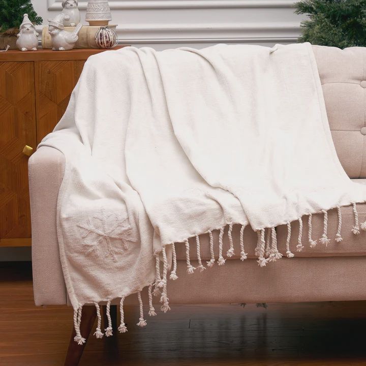 White Snowflake Throw