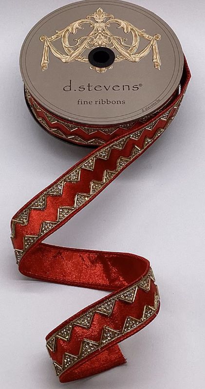Dupion Gold crystal jewel, red