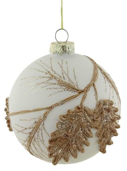Glass Ball Pinecone Orn. 4"