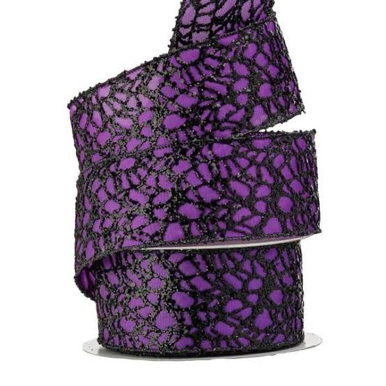 Glitter Web Purple Ribbon