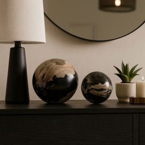 Petrified Wood Orbs, Ivory
