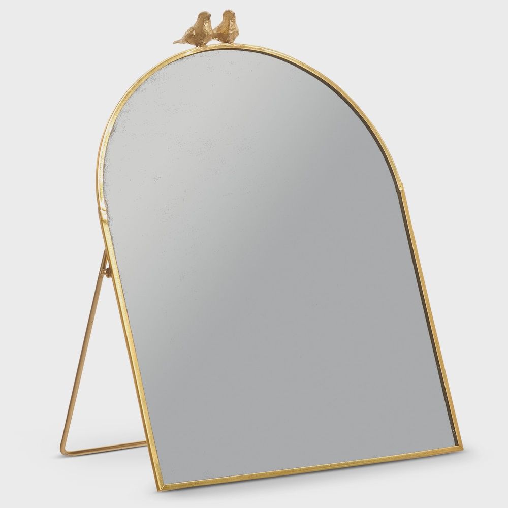 10" Gold Bird Mirror