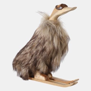 Faux Fur Skiing Duck