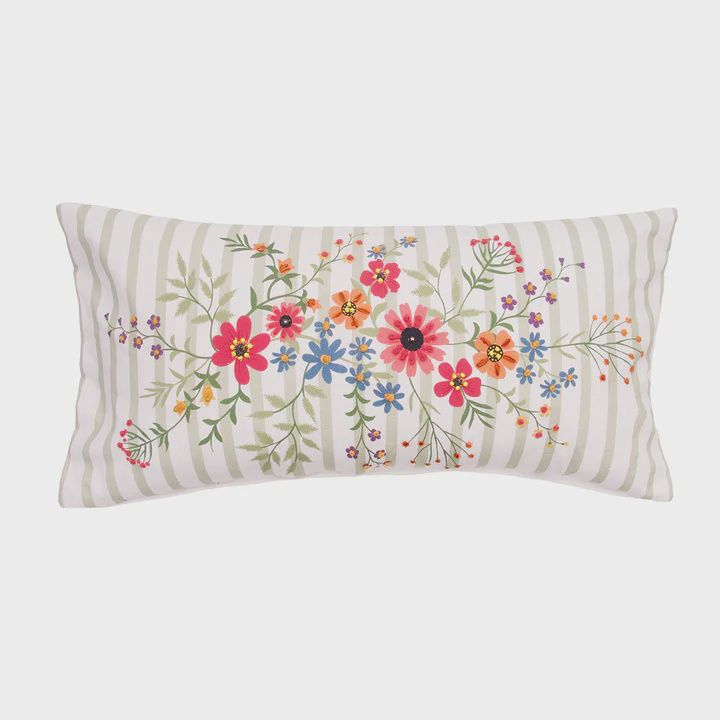 12" x 24" Botanical Stripe Pillow