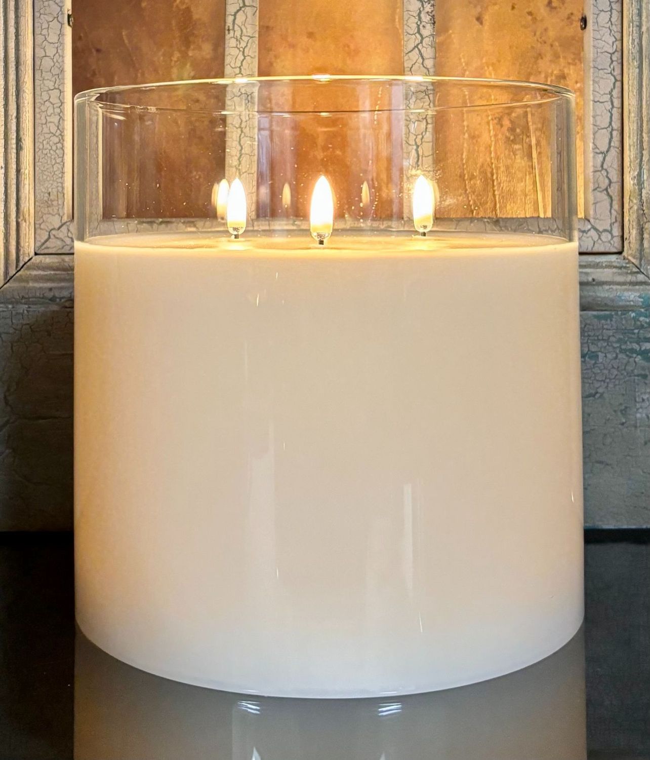 RAD. TRI-WICK CANDLE, IVORY 8X8