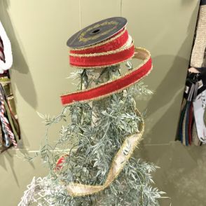 Velvet Met. DBL Tinsel Edge Red