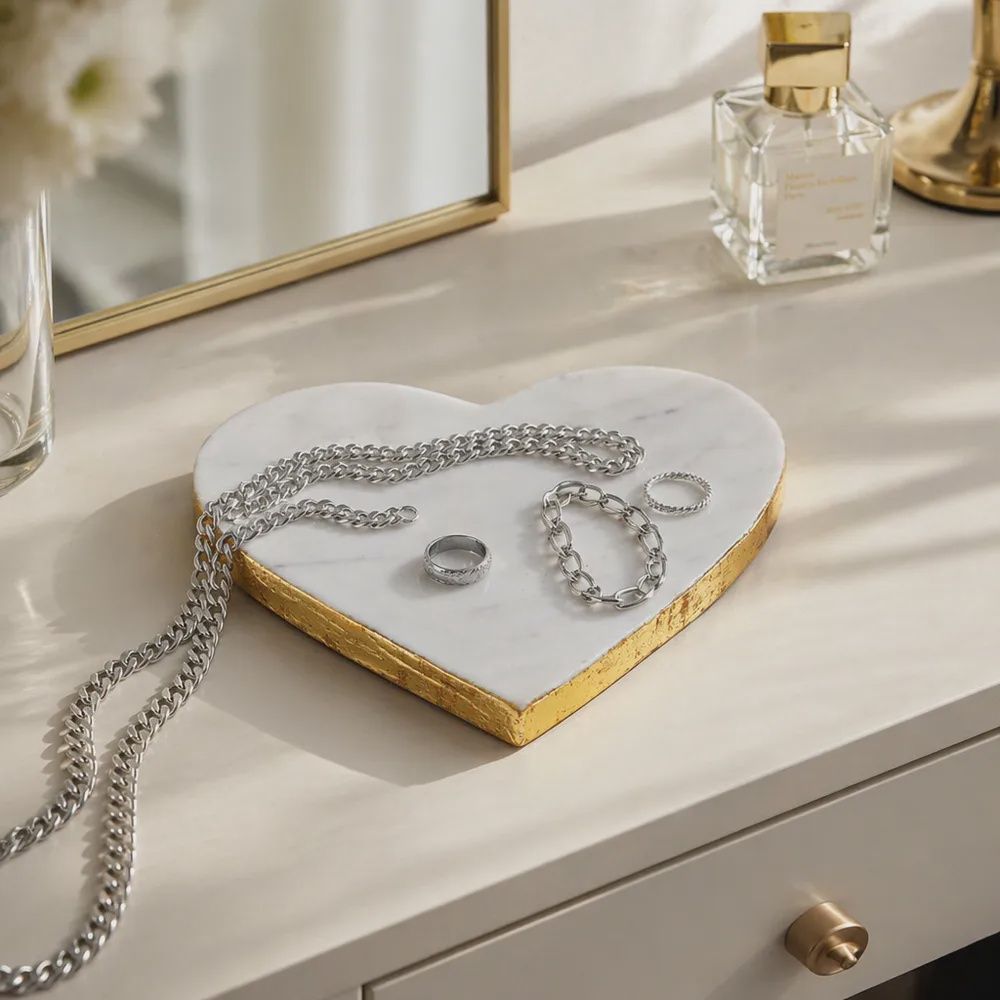 Marble Heart Tray