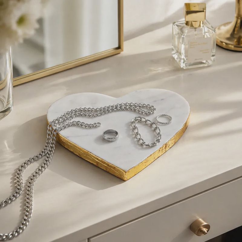 Marble Heart Tray