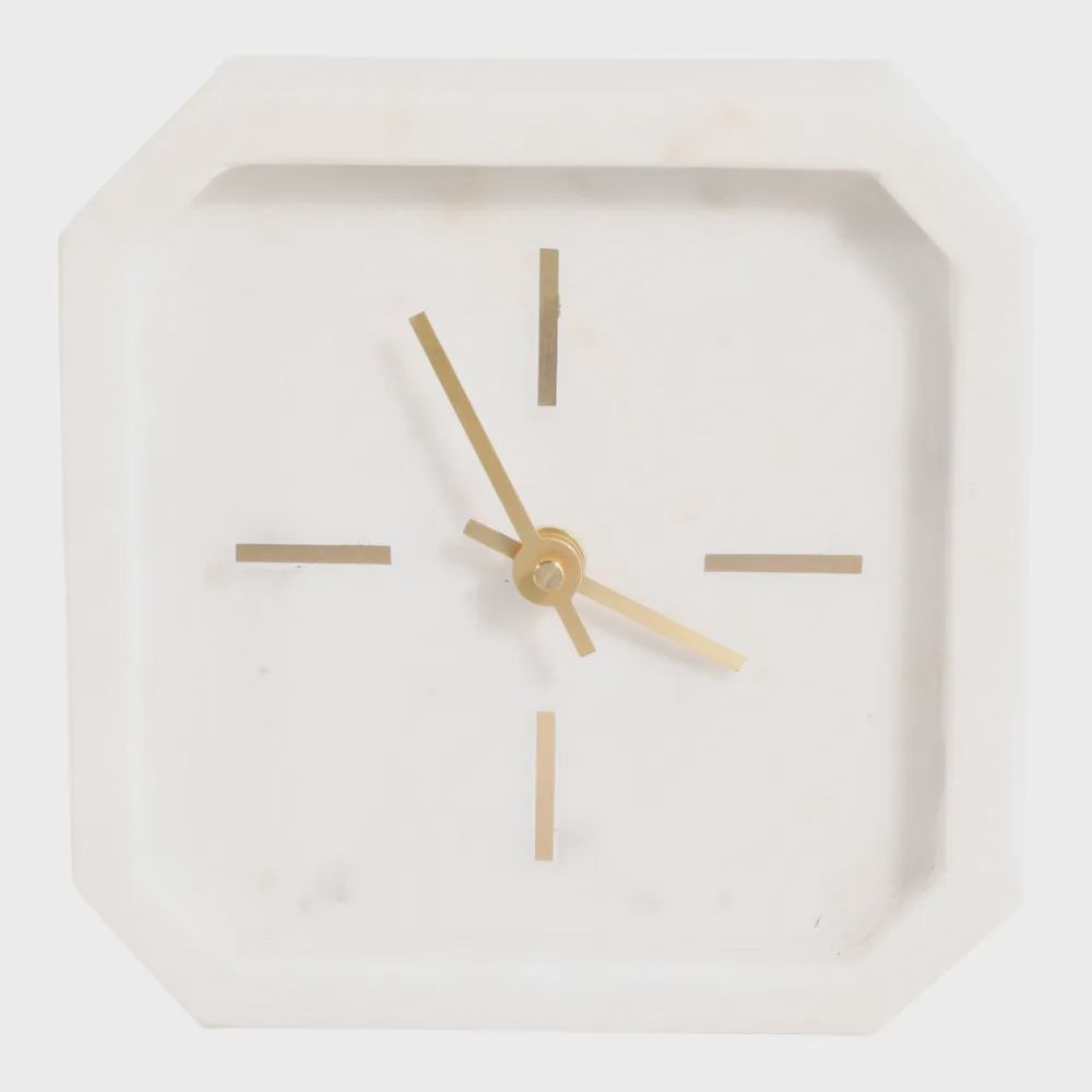 6" MARBLE OCTAGON CLOCK