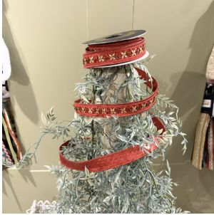 Red Jeweled Trim Met. Red