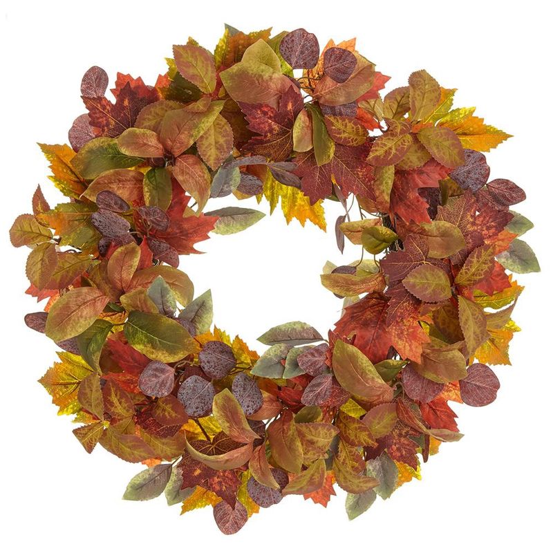 24" Fall Maple/Eucalyptus Leaf Wreath