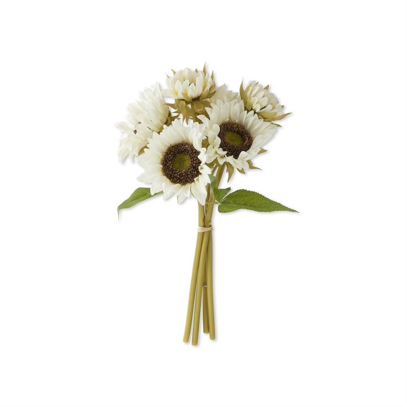 13" White Real Touch Sunflower Bundle