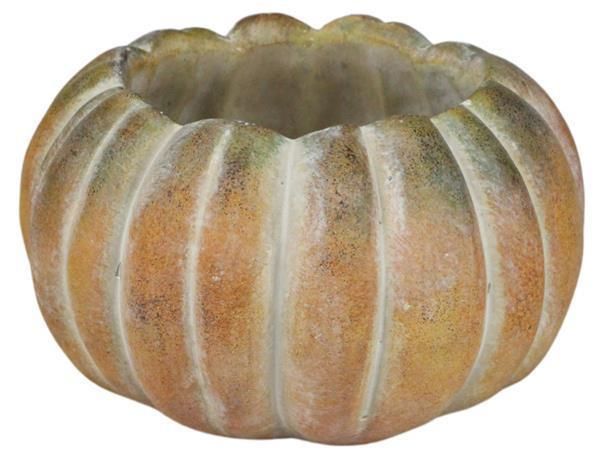 4" CEMENT PUMPKIN POT