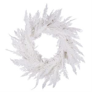 36" CEDAR WREATH WHITE/SILVER