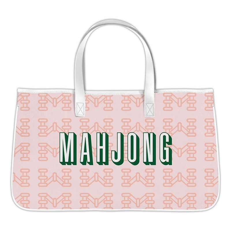 Pink Mahjong Canvas Tote