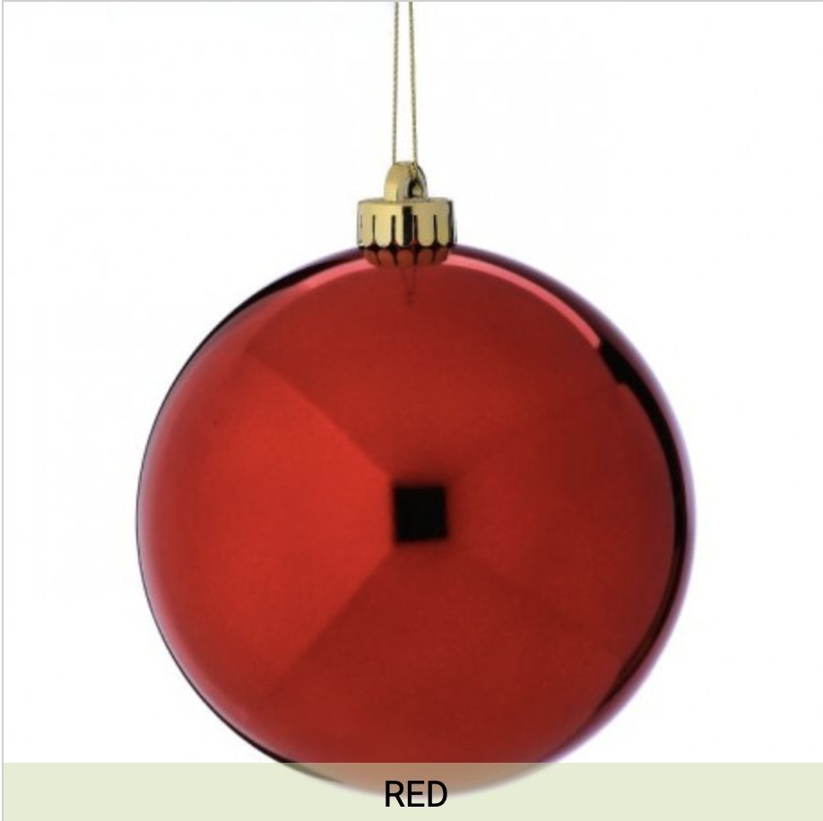 SHINY BALL ORN RED