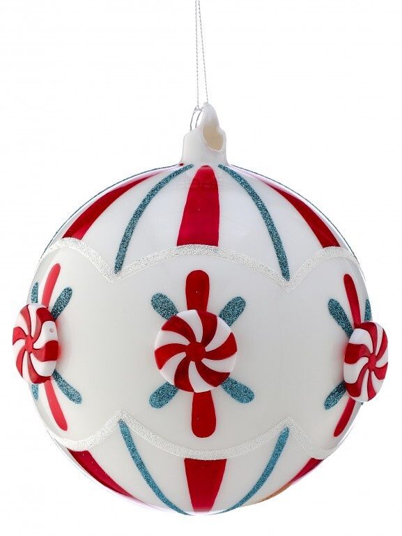 6.5" PEPPERMINT BALL ORN