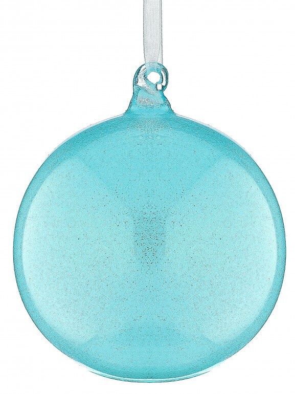 4" BLUE GLITTER BALL ORN