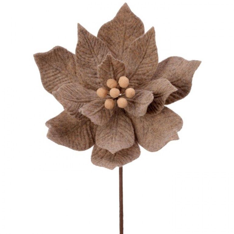 24" TUPE POINSETTIA W/FELT STEM