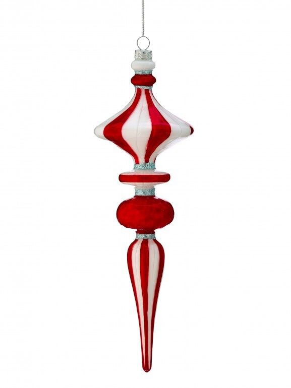 12" PEPPERMINT FINIAL ORN