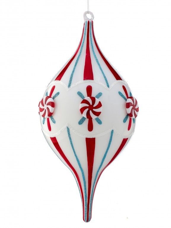 13" PEPPERMINT FINIAL ORN