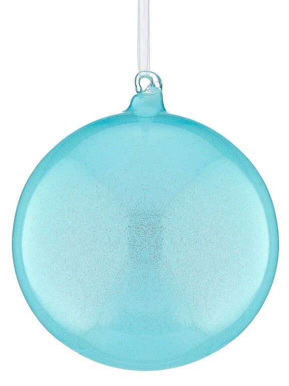 6" BLUE GLITTER BALL ORN