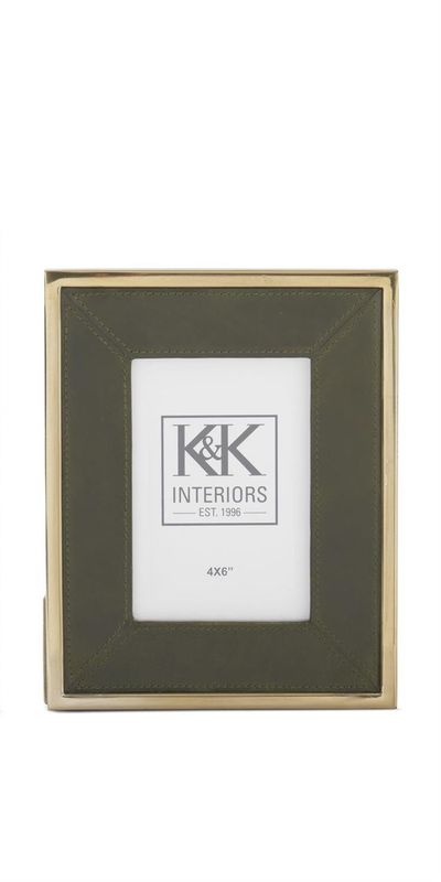 4x6" Green Leather w/ Gold Trim