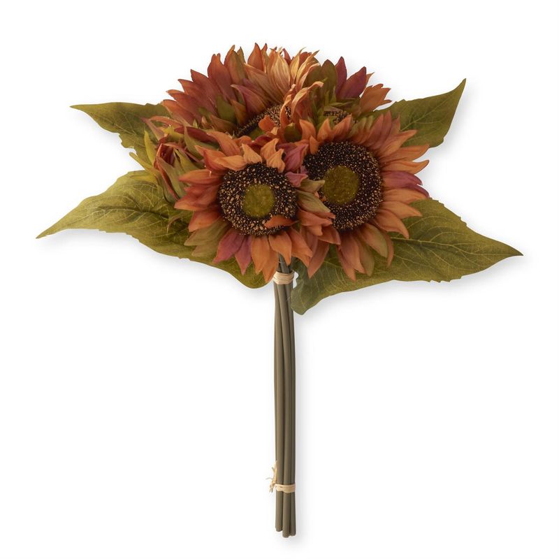 14" Orange/Burgundy Sunflower Bundle