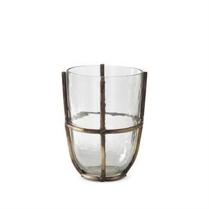 9" Black/Gold Framed Glass Vase