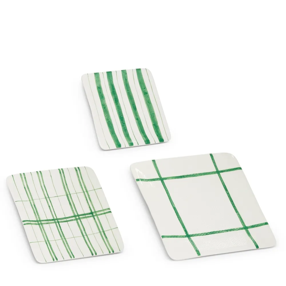 10" Green Plaid Plate