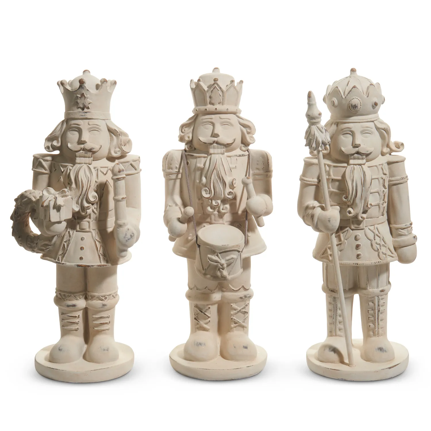 Distressed Whitewashed Nutcracker