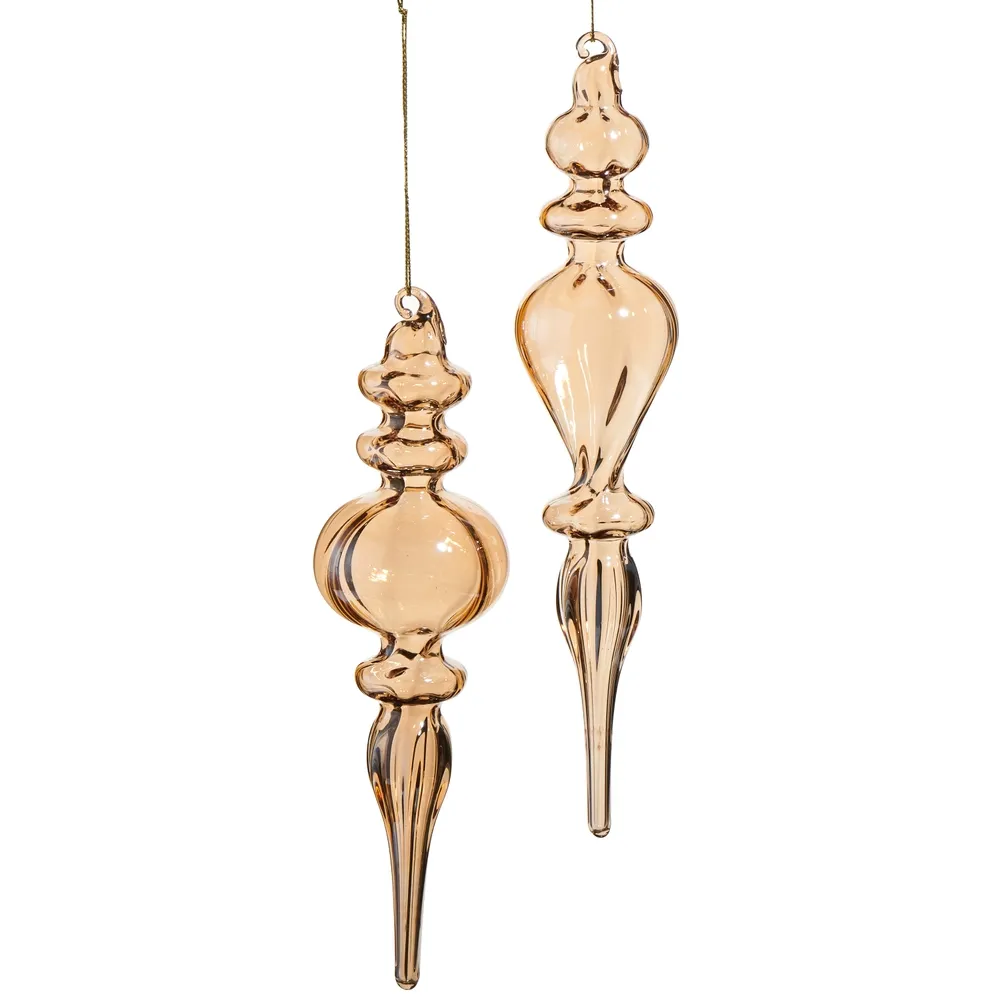 7.75" Pearlized Finial Orn.