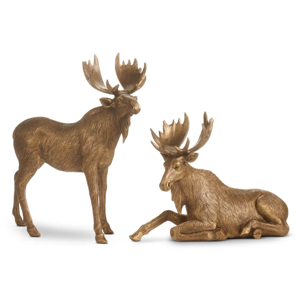 8" Antique Gold Moose