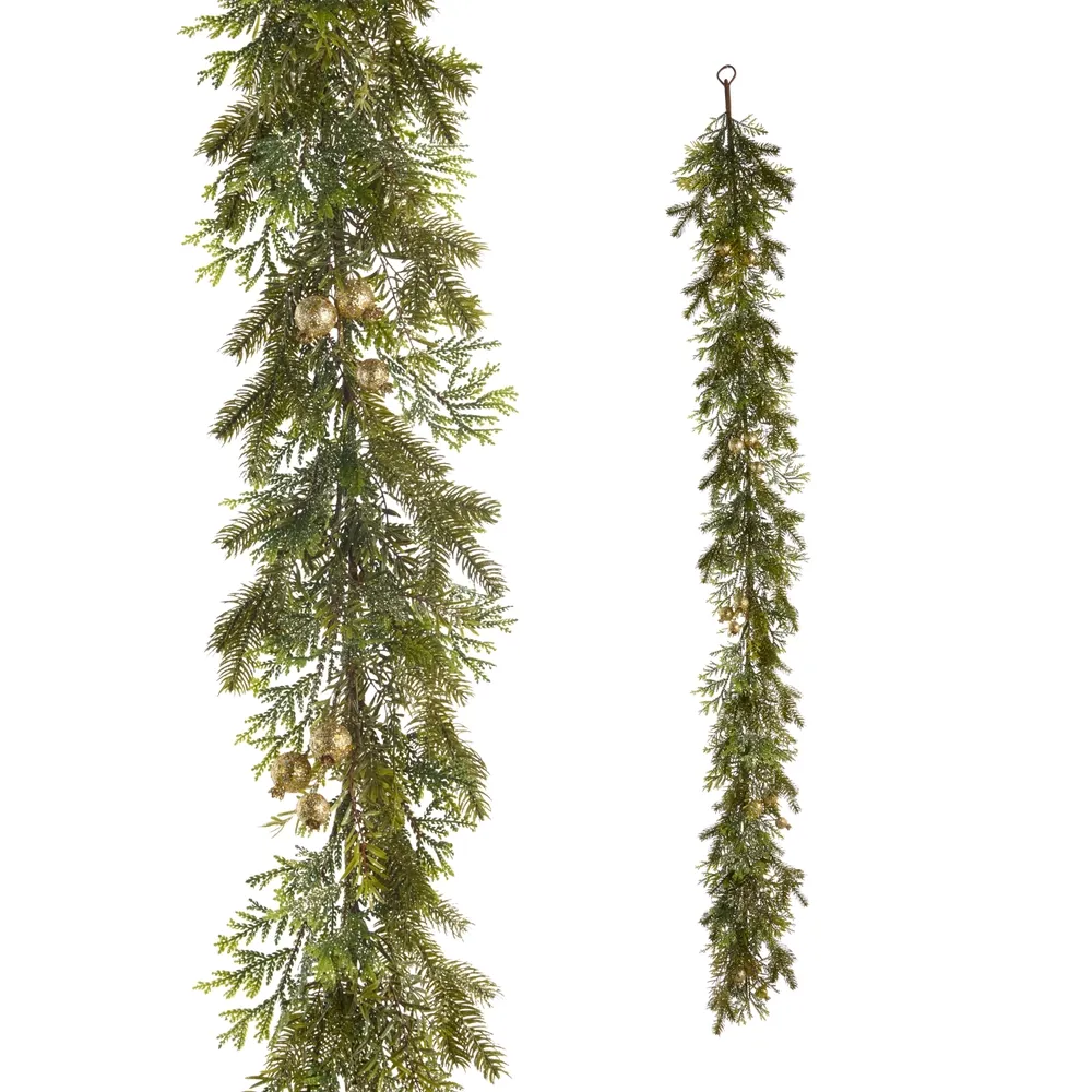 6' Iced White Cedar Garland