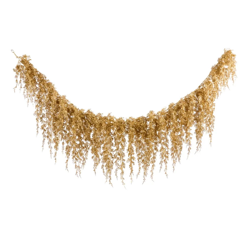 6' Glitter Gold Pine Garland