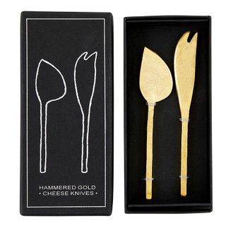 Hammered Gold Cheese Knives