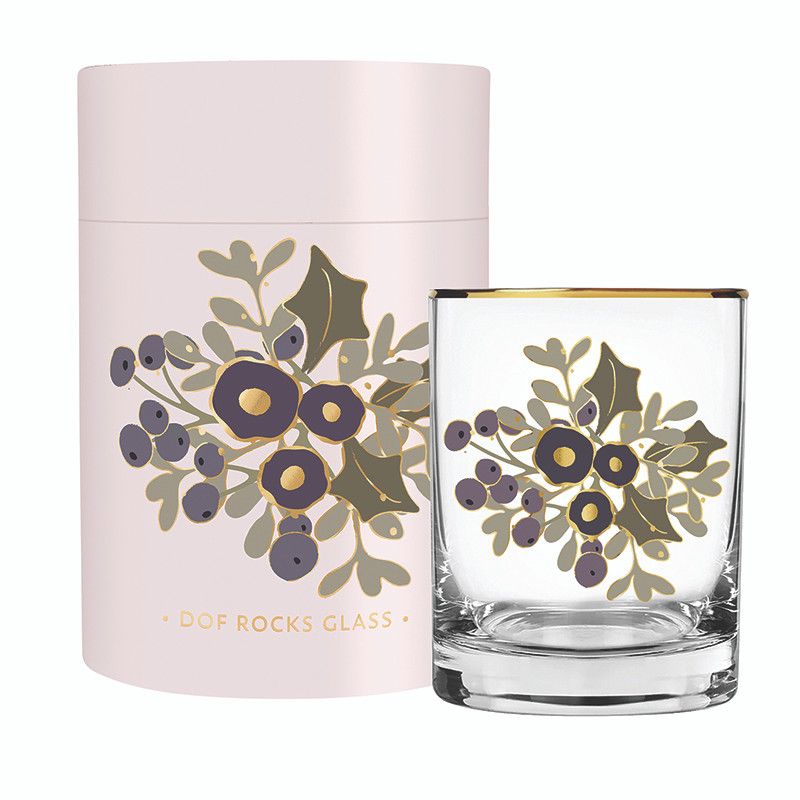 Holly Rocks Glass