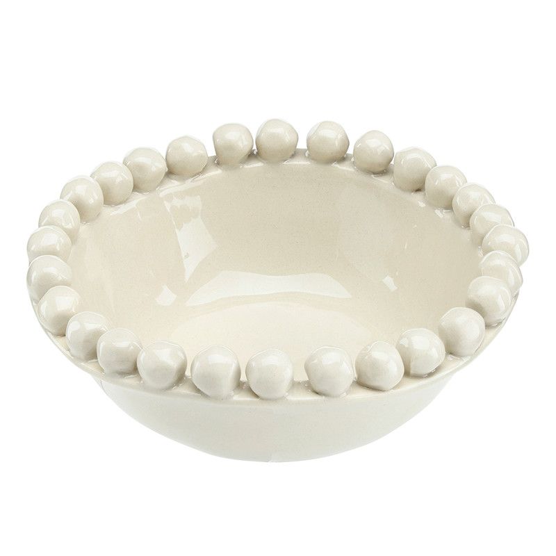 Small Beaded Bowl- Sand