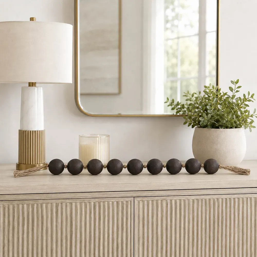 BROWN BEAD GARLAND 4"
