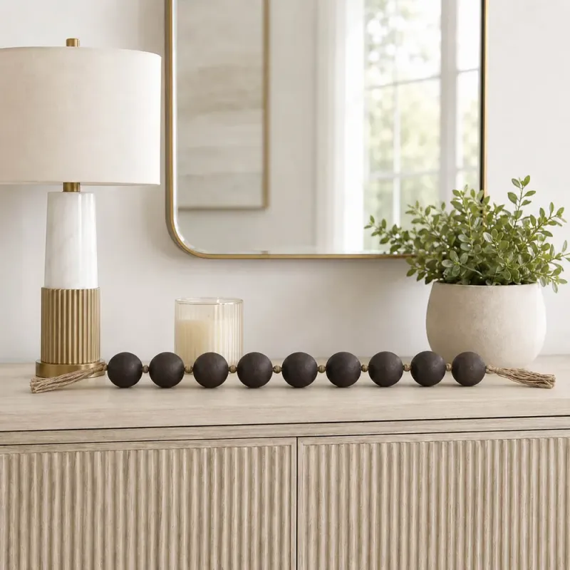 BROWN BEAD GARLAND 4"