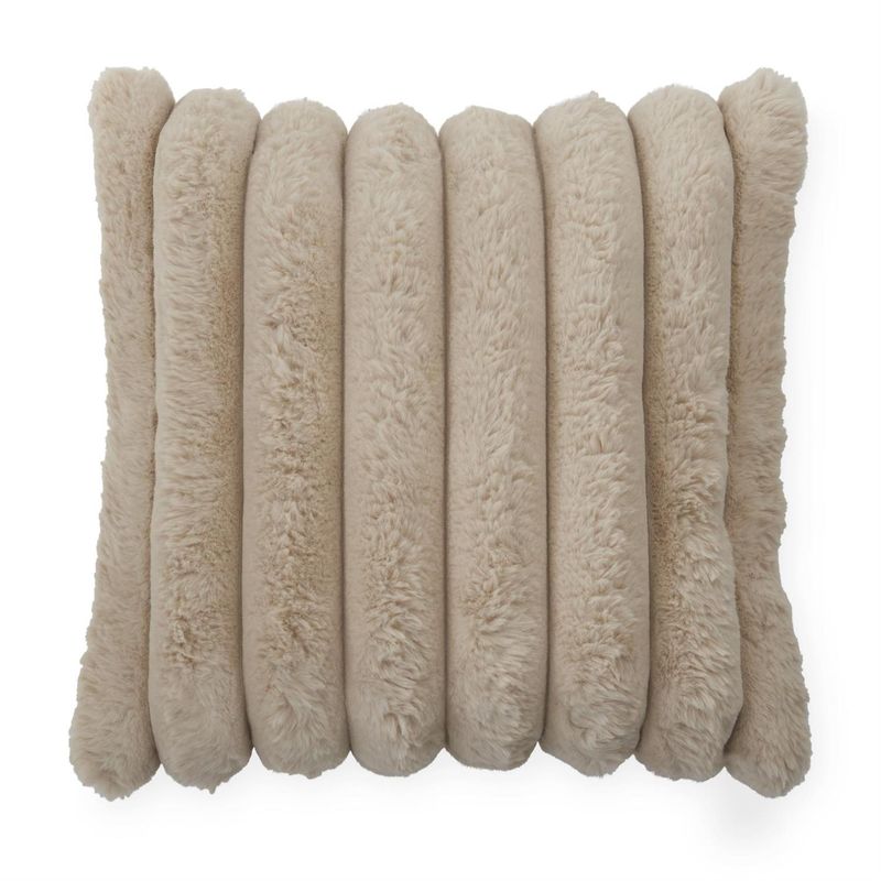 18" Tan Fur Pillow
