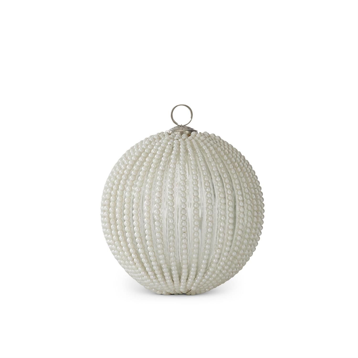 5" Beaded Clear Orn.