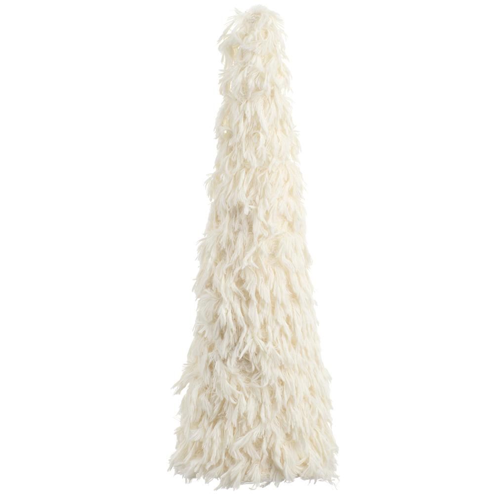 16" Furry Cone White