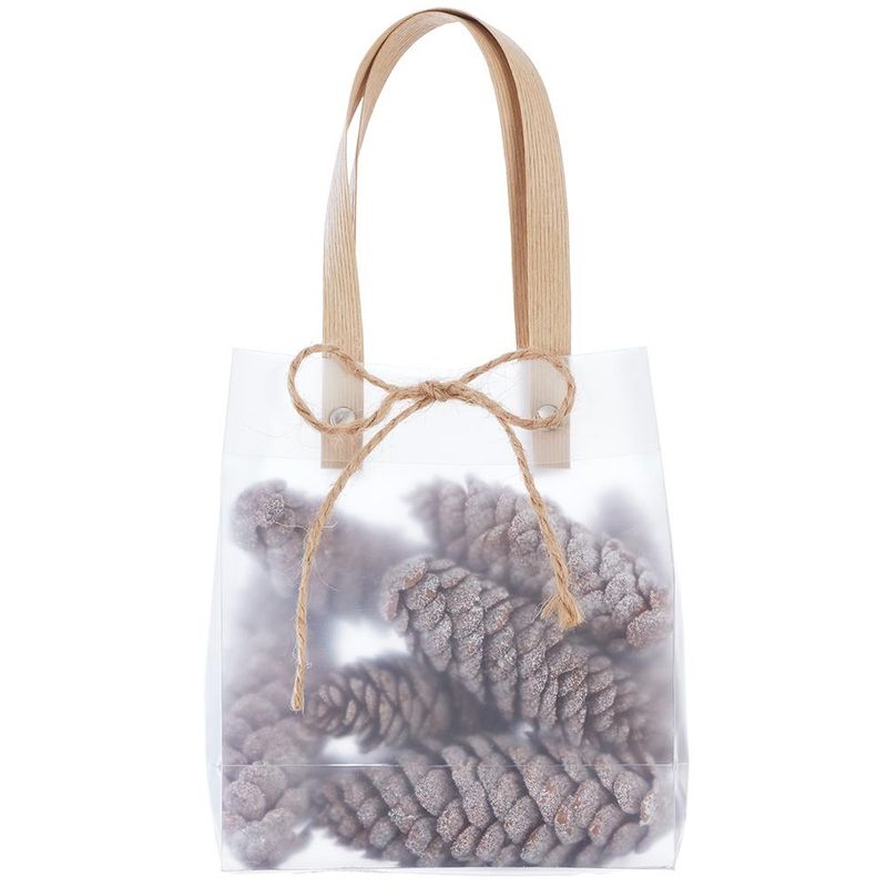 5.5" Snowed Pinecones in Giftbag