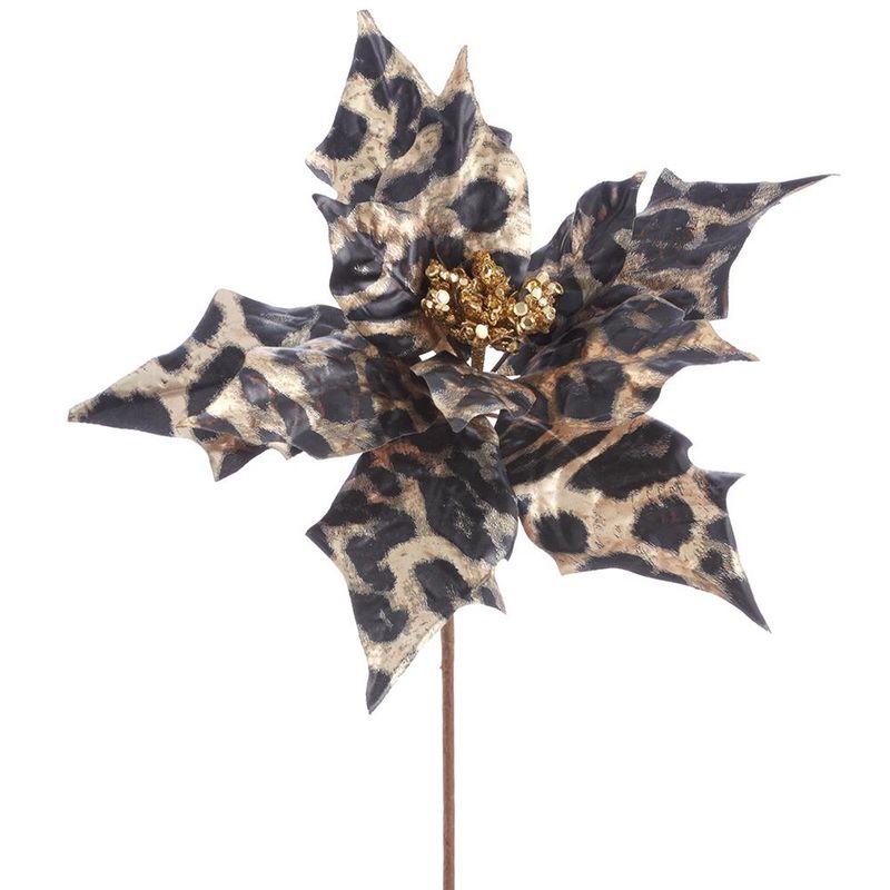 17" Gld/Blk Poinsettia