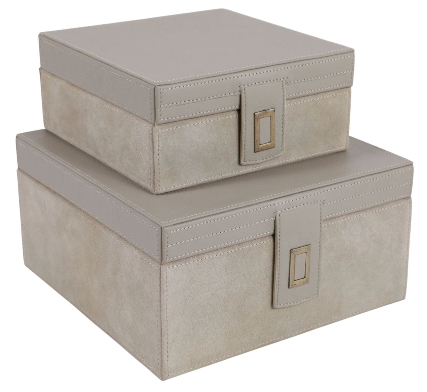 Hamden Taupe Leather Boxes