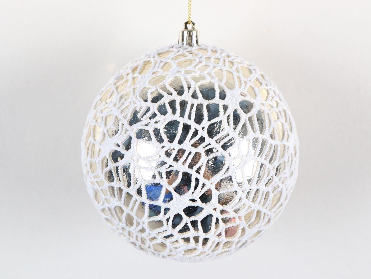 MESH BALL SHINY CHAMPAGNE ORN.
