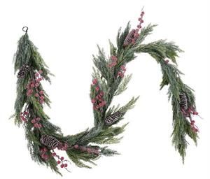 6'L SNOWED PINE/BERRY GARLAND