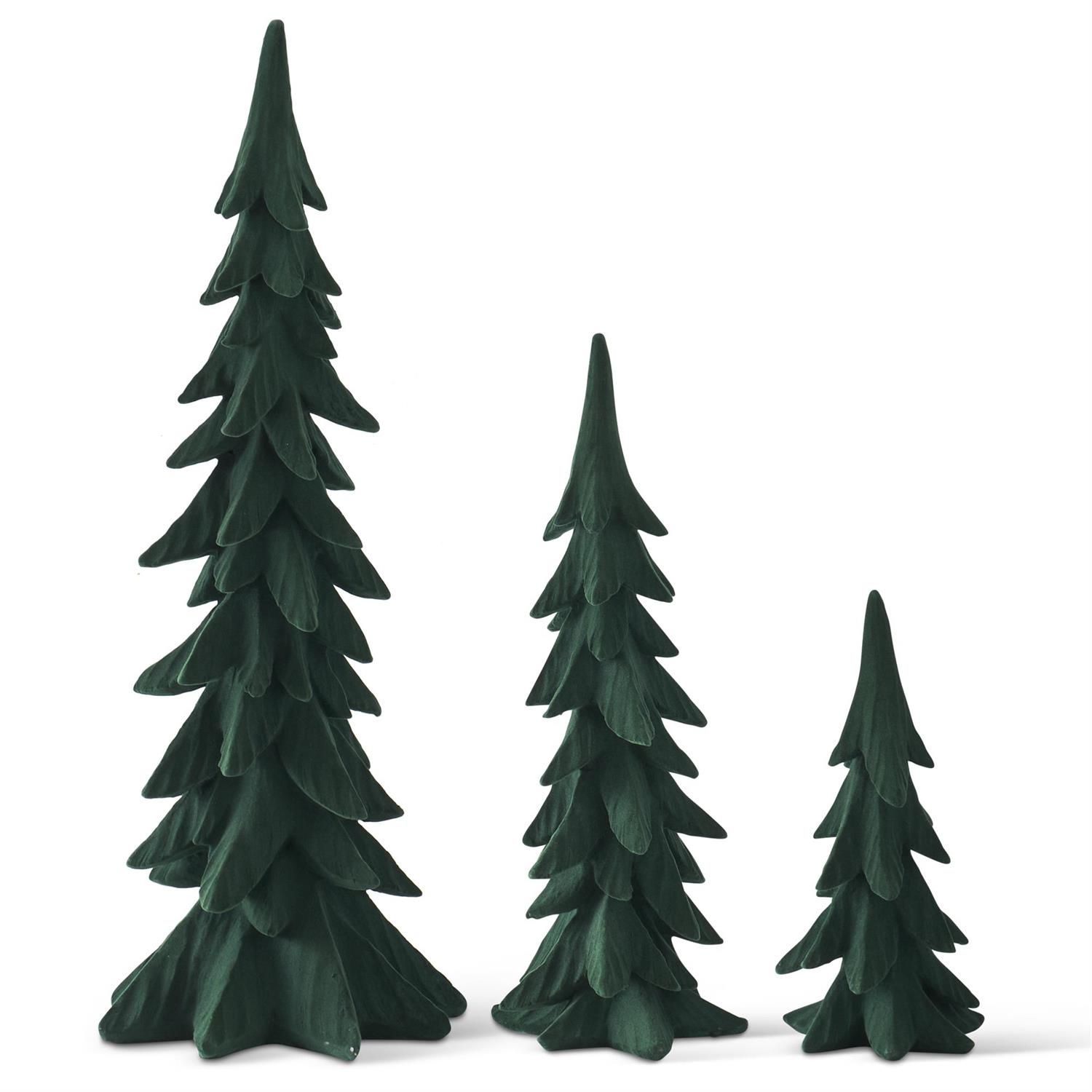 17.5" Dk Green Velvet Trees