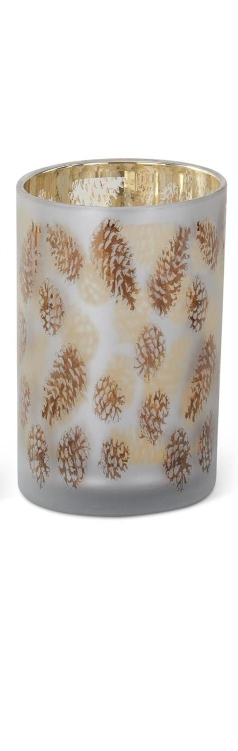 Gold Pinecone Votive Lg